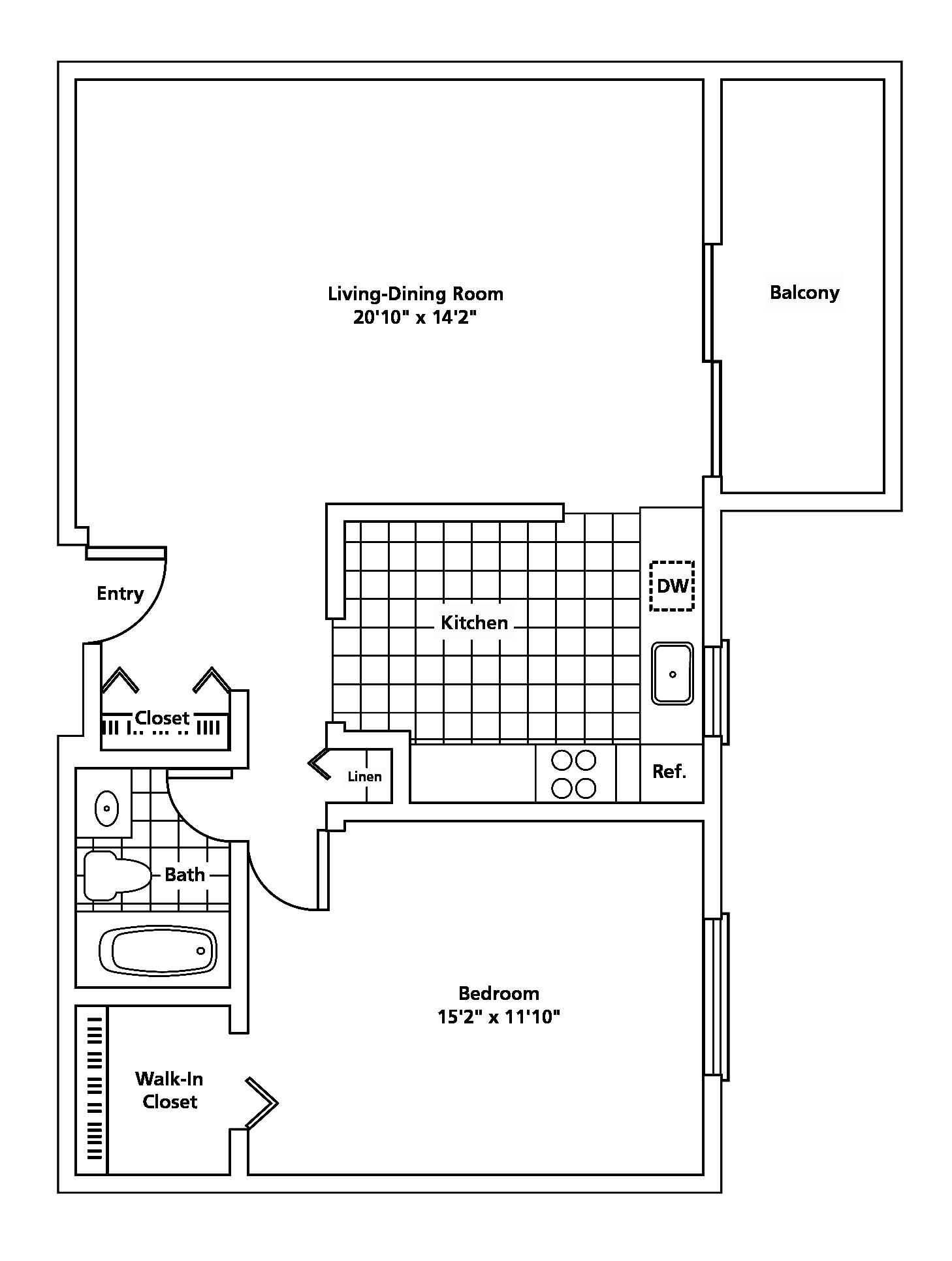 Rocky River, OH Apartment | Linden House West | Floorplans